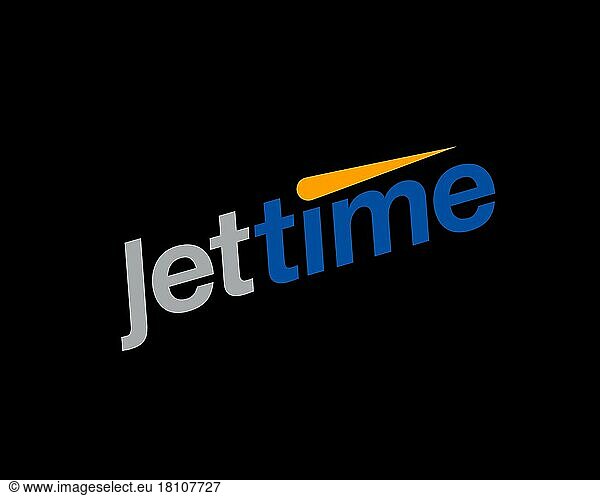 Jet Time  gedrehtes Logo  Schwarzer Hintergrund