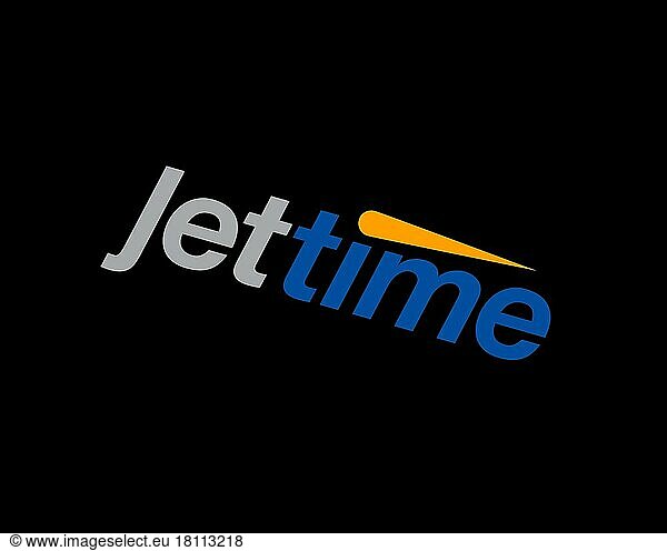 Jet Time  gedrehtes Logo  Schwarzer Hintergrund B