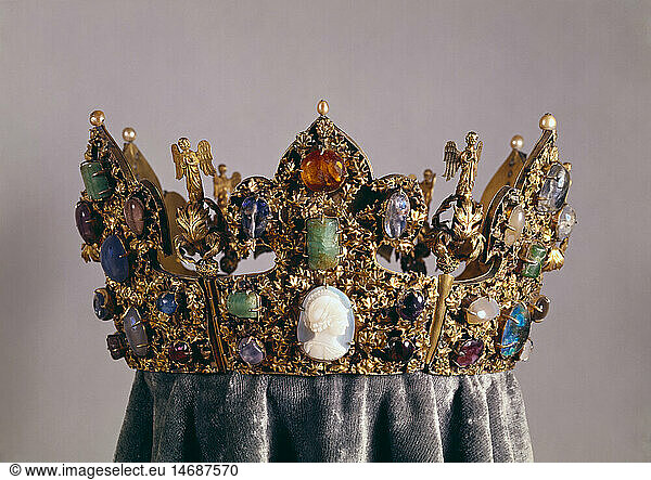 jewellery  crown jewels  crowns  crown of the Holy Roman Emperor Henry VII  Southern German  circa 1310