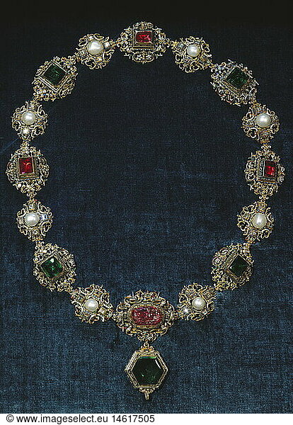 jewellry  parade chain  most likely designed by Hans Mielich  gold and jewels  Munich  circa 1575