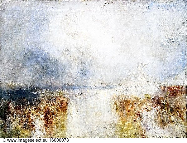 JMW Turner 1775-1851. The Disembarkation of Louis-Philippe at Portsmouth  8 October 1844. Oil paint on canvas.