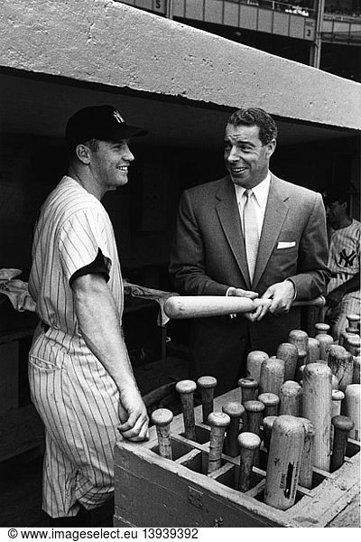 Joe DiMaggio and Mickey Mantle  1956