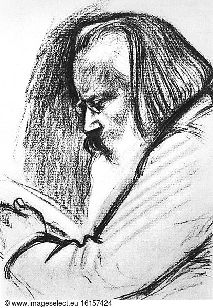 Johannes Brahms / Draw. by Beckerath/ 1896
