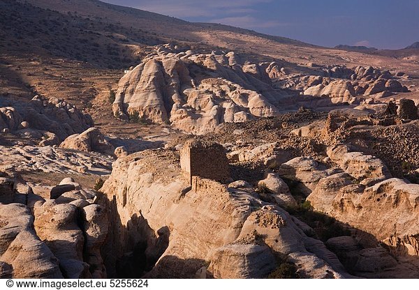 Jordan  Petra-Wadi Musa  Ancient Nabatean City of Petra  Wu-Ira Crusader Castle ruins