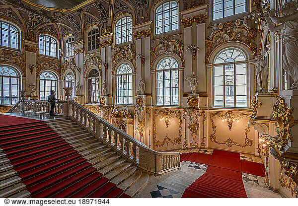 Jordan Staircase  The Winter Palace  a Baroque style palace and official residence of the House of Romanov from 1732 to 1917
