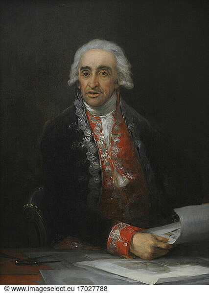 Juan Antonio de Villanueva y de Montes (1739-1811). Spanish architect. Portrait by Francisco de Goya y Lucientes (1746-1828)  ca.1805. San Fernando Royal Academy of Fine Arts. Madrid. Spain.