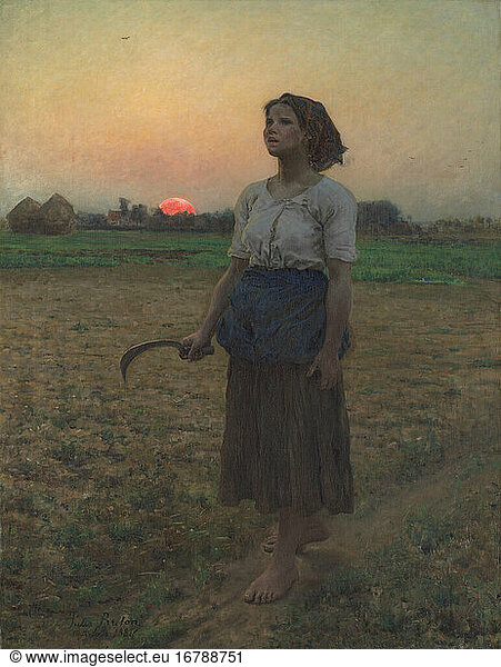 Jules Adolphe Breton  1827–1906. The Song of the Lark   1884. Oil on canvas.
Inv. No. 1894.1033 
Chicago  Art Institute.