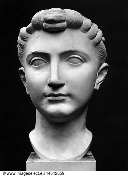 Julia Maior (die Ã„ltere)  39 vChr. - 14 n. Chr.  Tochter von Kaiser Augustus  Portrait  BÃ¼ste  Uffizien  Florenz