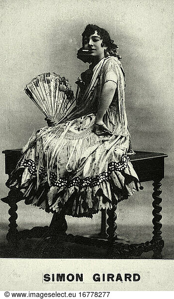 Juliette Simon-Girard; French opera singer (soprano).
8.5.1859 Paris – 1954 Nice. Character picture “Carmen in George Bizet’s opera of the same name.
Berlin  Sammlung Archiv für Kunst und Geschichte.