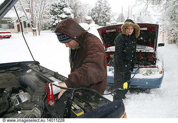 Jump Starting a Car in Winter Weather