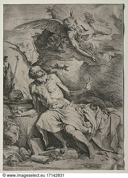 Jusepe de Ribera. Saint Jerome  Date unknown. Print  Etching.
Inv. No. 1923.1112 
Cleveland  Museum of Art.
