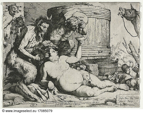 Jusepe de Ribera. Silenus  1628. Print  Etching.
Inv. No. 1966.123 
Cleveland  Museum of Art.