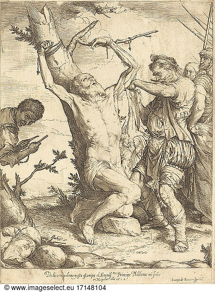 Jusepe de Ribera  1591 – 1652. The Martyrdom of Saint Bartholomew  1624. Etching.
Inv. Nr. 1973.56.2 
Washington  National Gallery of Art.