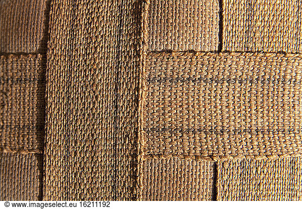 Jute straps of bottom side of chair  close up