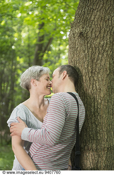 küssen Wald reifer Erwachsene reife Erwachsene