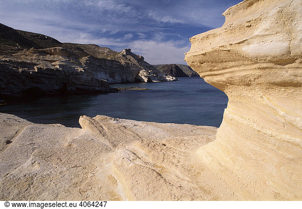 Küste im Naturpark Cabo de Gata  Almeria  Andalusien  Spanien  Europa