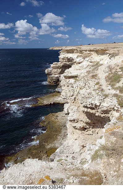 Küste  Kap Tarhankut  Tarhan Qut  Halbinsel Krim  Ukraine  Osteuropa