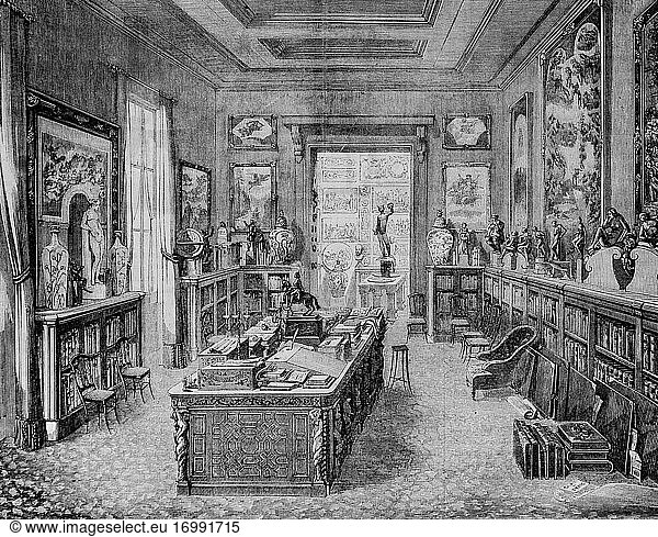 Kabinett von M. thiers  paris gemälde von edmond texier  editor paulin et le chavalier 1853.