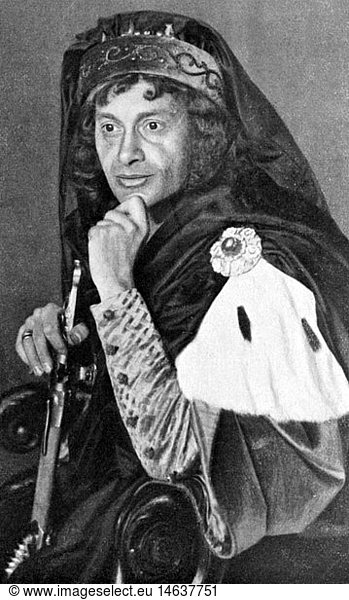 Kainz  Josef  2.1.1858 - 20.9.1910  Ã¶ster. Schauspieler  als KÃ¶nig Richard III. von England im StÃ¼ck 'Richard III.' von William Shakespeare  um 1900