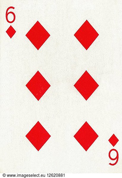 Karo 6 aus einem Kartenspiel von Goodall & Son Ltd.  um 1940. Künstler: Unbekannt.