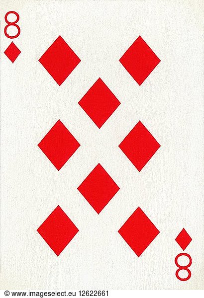 Karo 8 aus einem Kartenspiel von Goodall & Son Ltd.  um 1940. Künstler: Unbekannt.