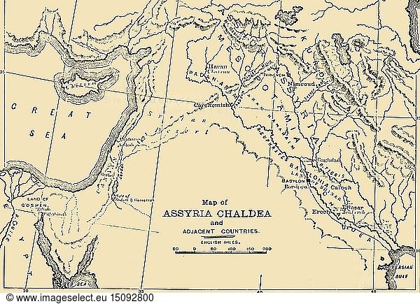 Karte von Assyrien  Chaldäa und angrenzenden Ländern   1890. Schöpfer: Unbekannt.