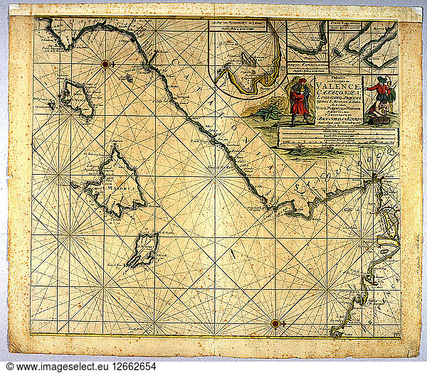 Karte von Valencia  den Balearen und Katalonien. Amsterdam  1682. Hergestellt von Johannes van Keulen.