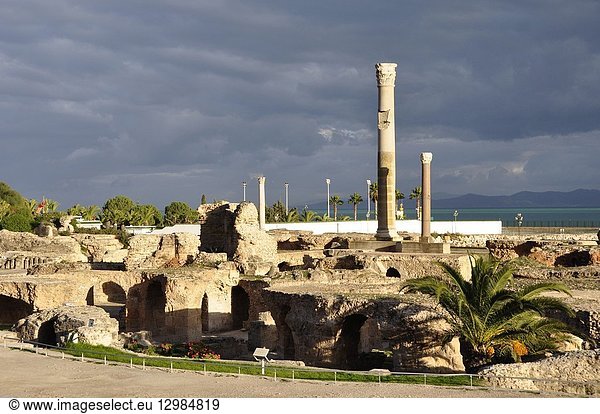 Karthago: Unesco World Heritage Site with roman ruins of the Epoque Haniball.