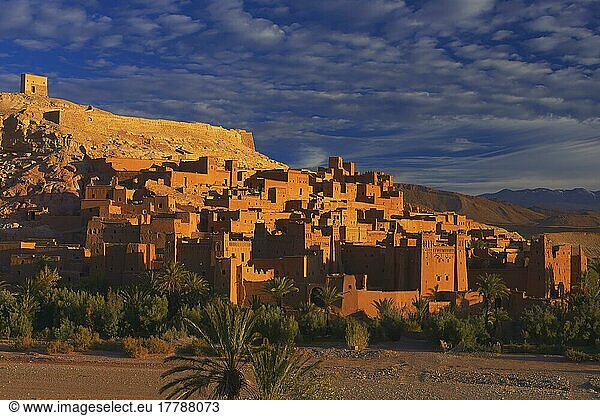 Kasbah Ait Benhaddou  Hoher Atlas  Ksar Ait Benhaddou  Provinz Ouarzazate  Region Souss-Massa-Draa  UNESCO-Weltkulturerbe  Maghreb  Nordafrika  Marokko  Afrika