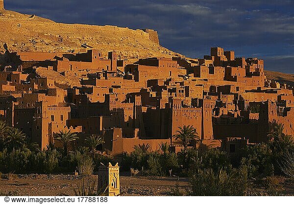 Kasbah Ait Benhaddou  Hoher Atlas  Ksar Ait Benhaddou  Provinz Ouarzazate  Region Souss-Massa-Draa  UNESCO-Weltkulturerbe  Maghreb  Nordafrika  Marokko  Afrika