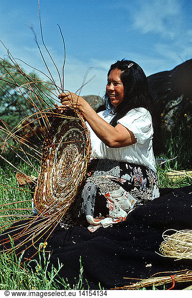 Kashia Pomo Woman Weaving