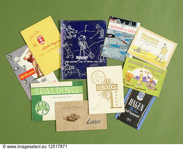 Kataloge von Herstellern und Einzelhändlern von Golfausrüstung  1920er bis 1950er Jahre. Künstler: Unbekannt