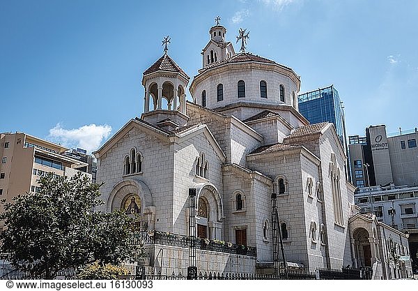 Kathedrale des Heiligen Elias und des Heiligen Gregor des Erleuchters der armenisch-katholischen Kirche am Debbas-Platz im Zentrum von Beirut  Libanon.
