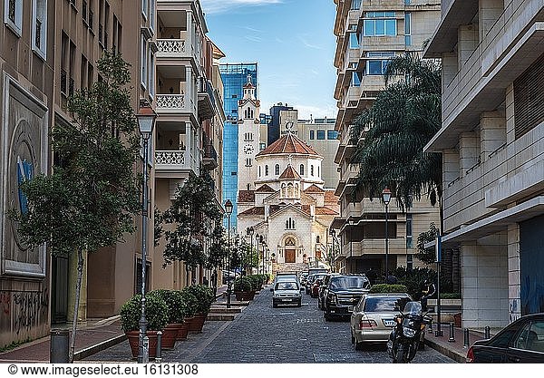 Kathedrale des Heiligen Elias und des Heiligen Gregor des Erleuchters der armenisch-katholischen Kirche am Debbas-Platz im Zentrum von Beirut  Libanon.