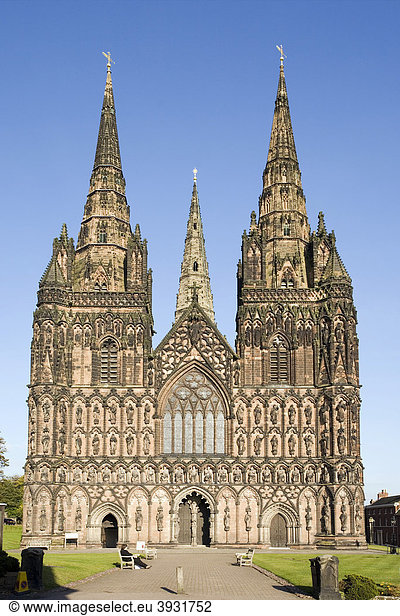 Kathedrale von Lichfield  Staffordshire  England  Vereinigtes Königreich  Europa