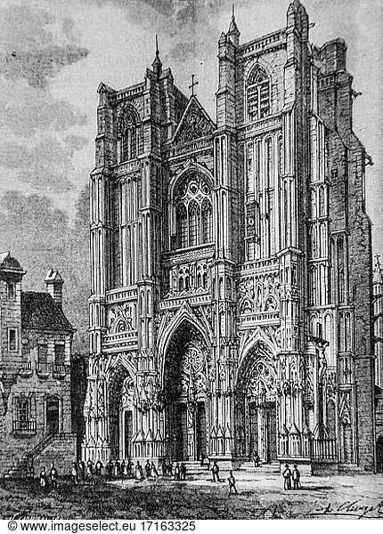 kathedrale von nantes  1792-1804  geschichte frankreichs von henri martin  herausgeber furne 1850.