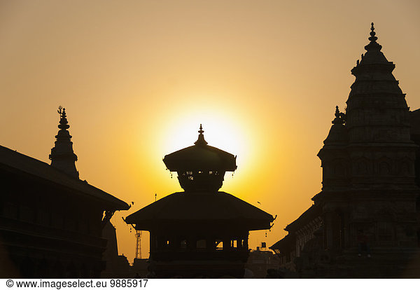 Kathmandu Hauptstadt Sonnenuntergang Quadrat Quadrate quadratisch quadratisches quadratischer 04 Umgebung Nepal