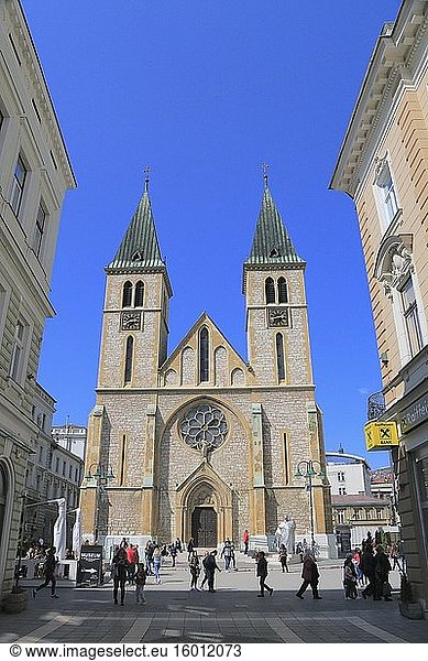 Katholische Kathedrale in Sarajewo  Bosnien und Herzegowina.