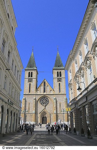 Katholische Kathedrale in Sarajewo  Bosnien und Herzegowina.