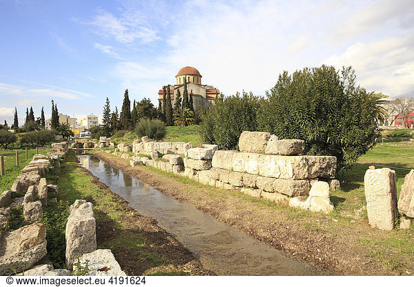Kerameikos Friedhof mit Kirche Agia Triada  Athen  Griechenland
