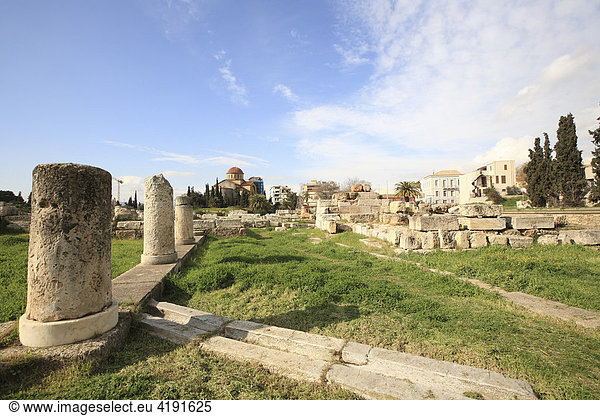 Kerameikos Friedhof mit Kirche Agia Triada  Athen  Griechenland
