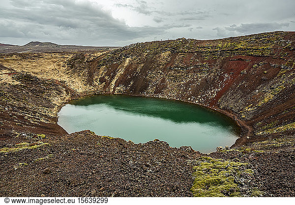 Kerid crater  a volcanic crater lake located in the Grimsnes area; Iceland