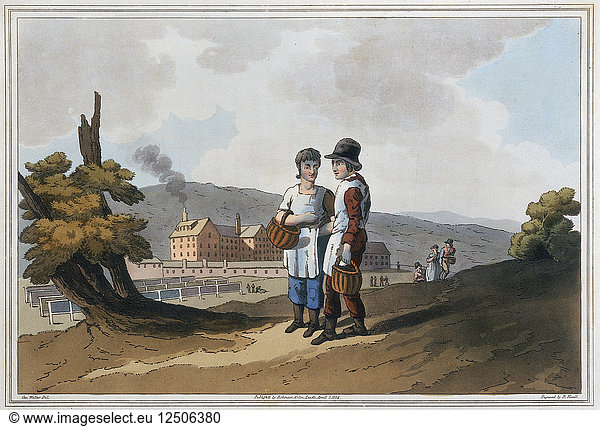 Kindliche Fabrikarbeiter  1814. Künstler: Robert Havell