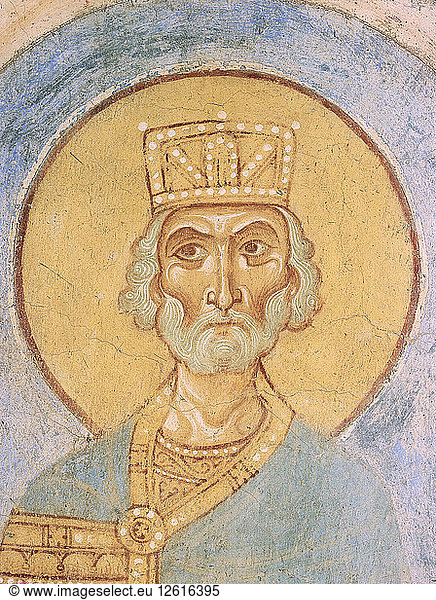 King David  12th century. Artist: Ancient Russian frescos
