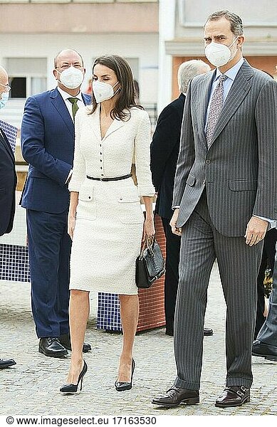 King Felipe VI of Spain  Queen Letizia of Spain attend the opening of the Helga de Alvear Museum of Contemporary Art on February 25  2021 in Caceres  Spain