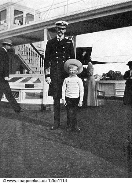 King Haakon VII of Norway (1872 1957) with his son Olav (1903 1991