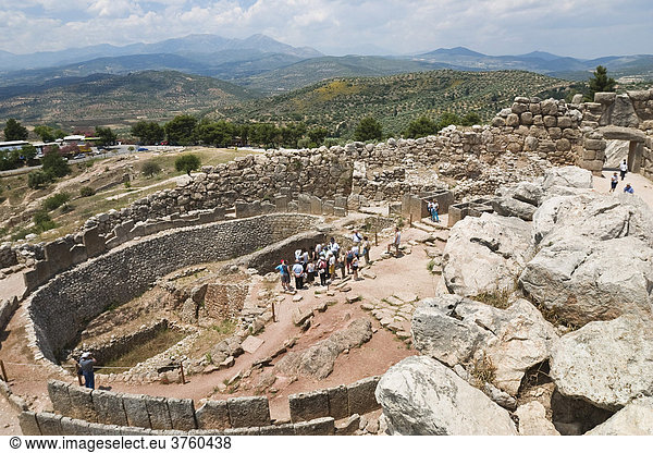 King's Graves ruins  Acropolis  Mycenae archaeological site  Peloponnese  Greece  Europe