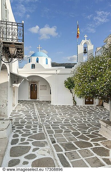 Kirche ????????? ??????? Blau-Weiße Griechisch-Orthodoxe Kirche Kirche ??? ?? ?????? ???  Parikia  Paros  Kykladen  Ägäis  Griechenland  Europa