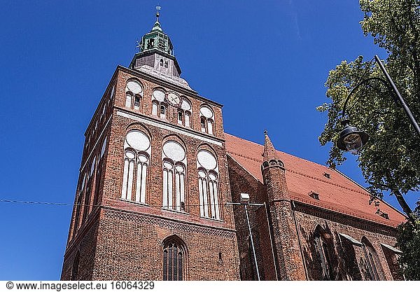 Kirche der Himmelfahrt der Heiligen Jungfrau Maria in Gryfice  der Hauptstadt des Kreises Gryfice in der Woiwodschaft Westpommern in Polen.