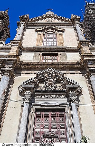 Kirche des Heiligen Ignatius in der süditalienischen Stadt Palermo  der Hauptstadt der autonomen Region Sizilien.